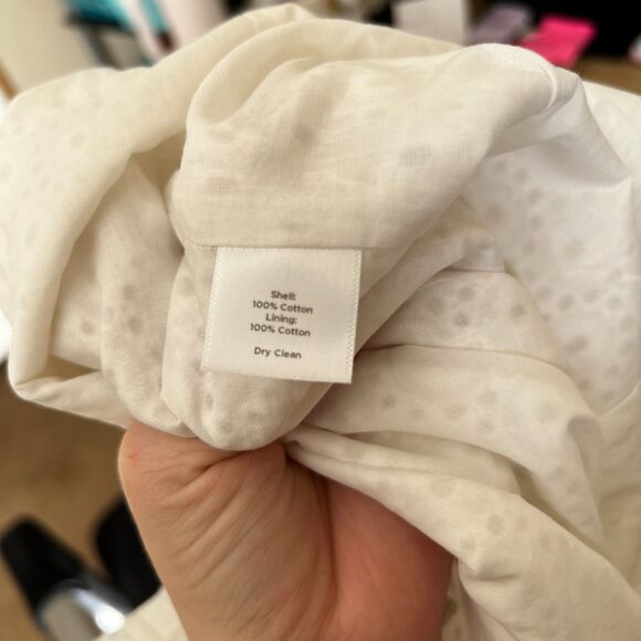 Talbots White Eyelet Lace Dress Cotton A Line - 14 - Picture 6 of 7